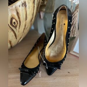 Kate Spade Black Heels with Gold Studs